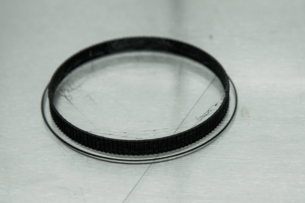 3D printed lens ring on build-plate