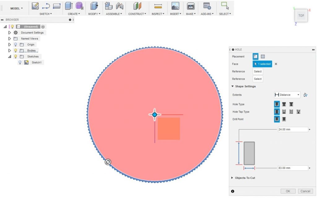3D model of lens zoom ring in fusion360